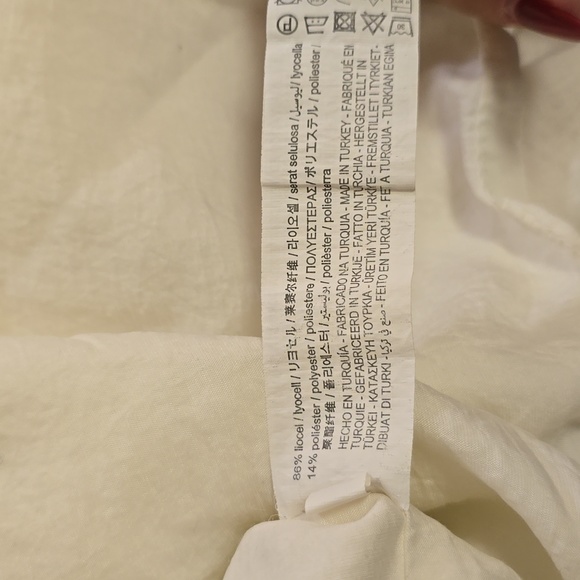 Zara White Ruched Shirt Dress - Picture 7 of 7